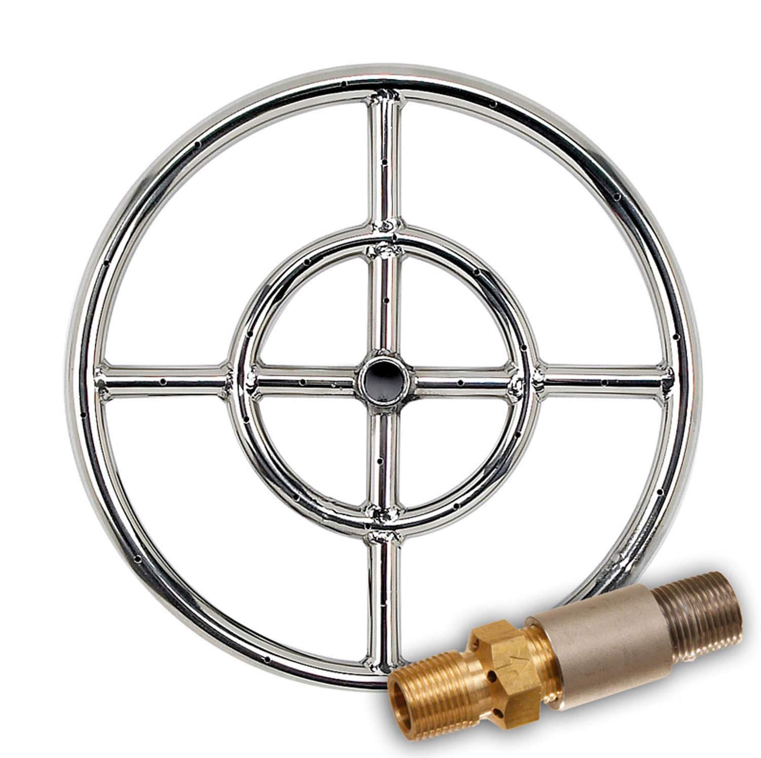Round Propane Gas Fire Pit Burner Ring, 12Inch, New