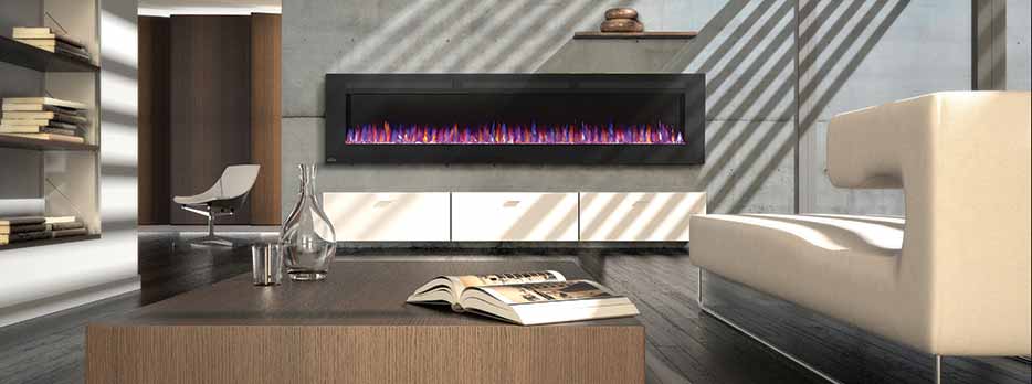 Napoleon Allure Electric Fireplace lifestyle in a modern setting
