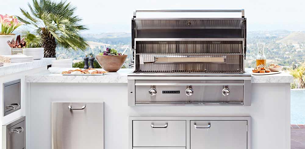 Sedona commercial built-in gas grill at a tropical resort